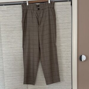 Madewell Women's Brown Checkered Trousers